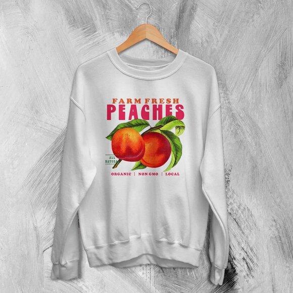 Peaches Records Tapes All Nature Retro 70s Music Fan Graphic Sweatshirt 166 - Picture 1 of 5